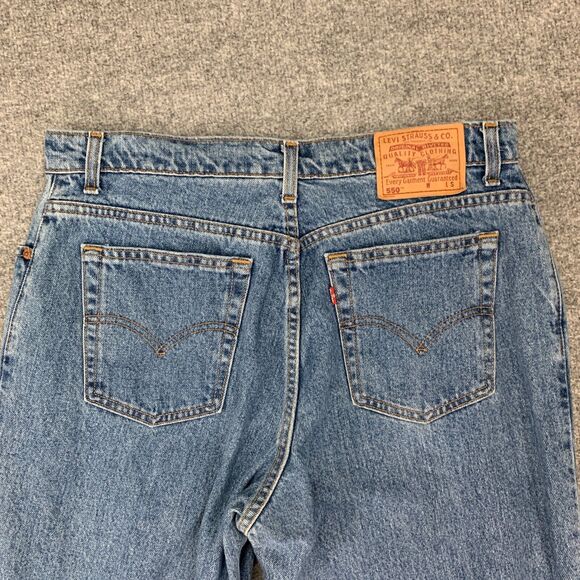 Vintage Levis Jeans Womens 16 Relaxed Tapered Leg 550 Red Tab Made Canada 90s - Picture 10 of 14